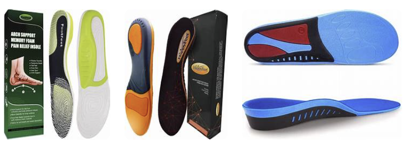 3 sets of over the counter orthotics