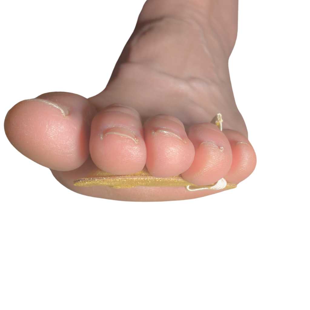 hammer toe splint suede fabric view straight on
