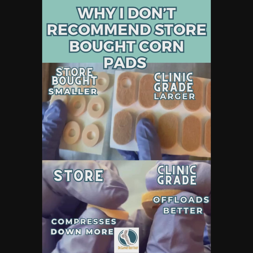 video showing difference between foam and felt corn pads