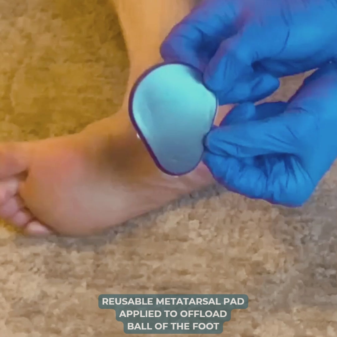 video on how to apply reusable gel metatarsal pad